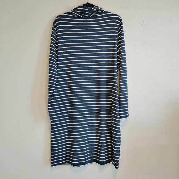 Brooks Brothers Cowl Neck Striped Cotton Blend Pullover Midi Dress Sz L - Picture 7 of 9